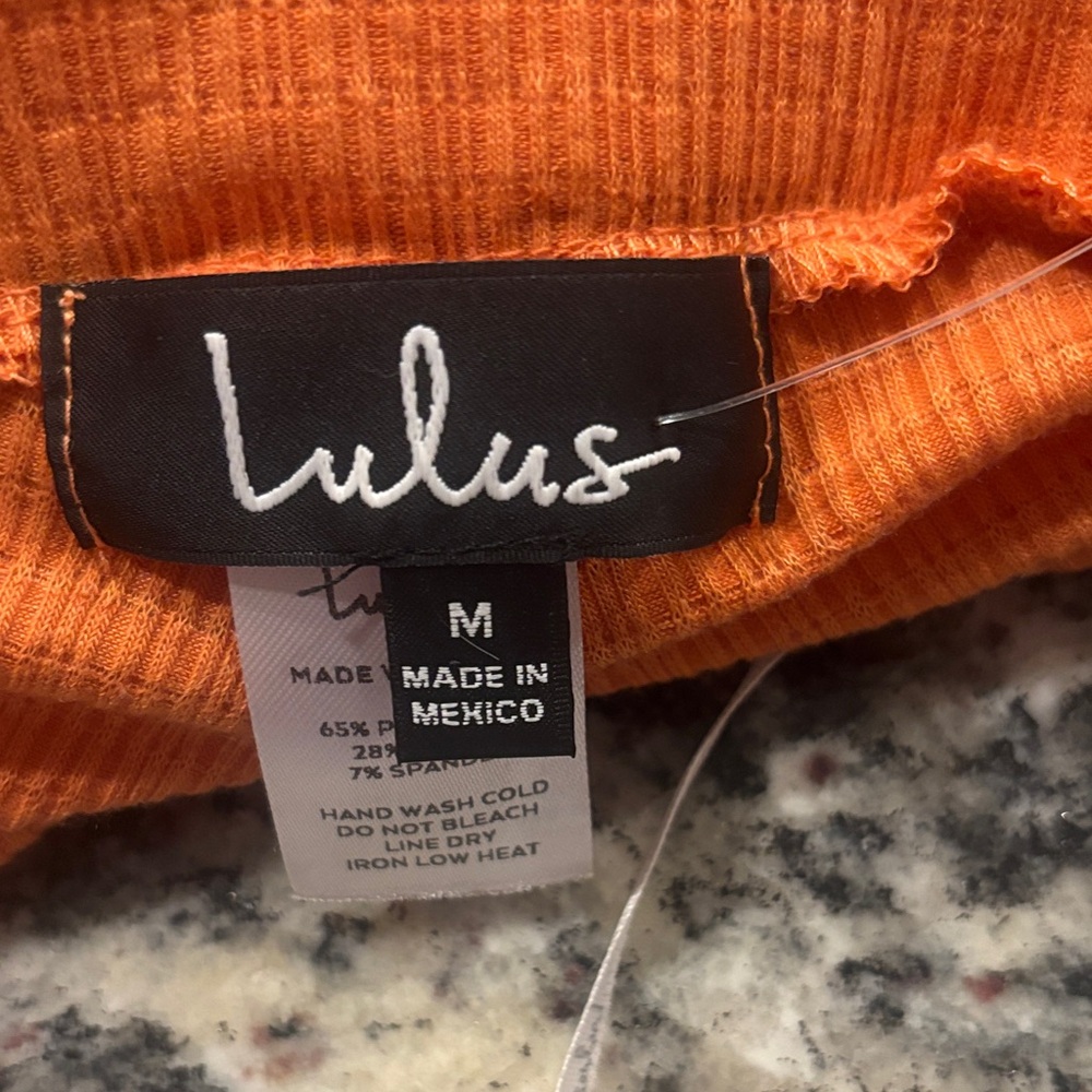 Lulu's Vibrant Orange Knit Romper - Picture 2 of 4